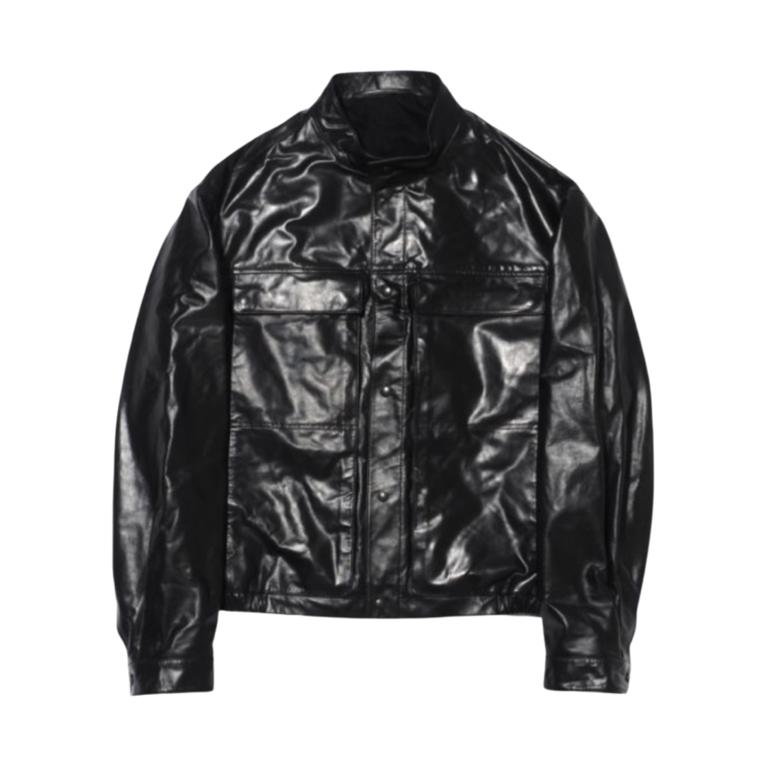 르메르 스탠드 칼라 레더 블루종 블랙(Lemaire Stand Collar Leather Blouson Black) - 1