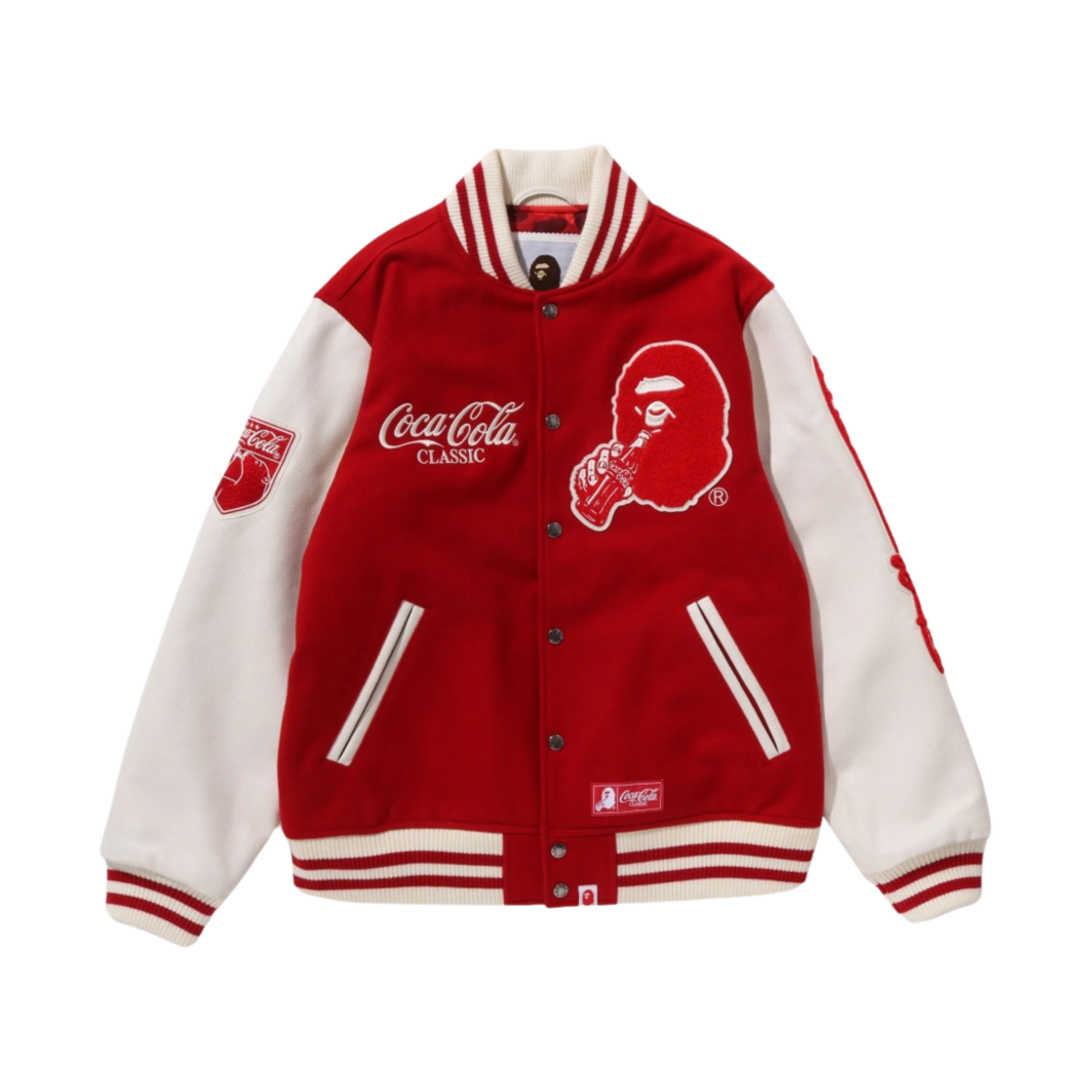 베이프 x 코카콜라 바시티 자켓 레드(BAPE x Coca Cola Varsity Jacket Red) - 1