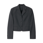 zeezeezee Slim Fit Cropped Blazer Melange Grey