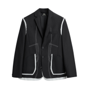 Zara Contrast Topstitching Jacket Black