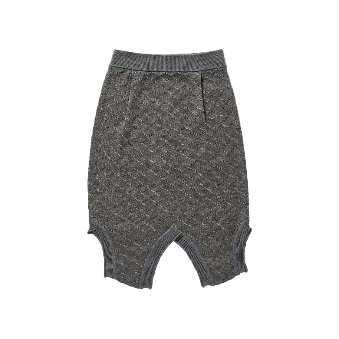 퍼버즈 우먼 스티치 체크 니트 베스트 스커트 그레이 - 25FW(Perverze Women Stitch Check Knit Vest Skirt Gray - 25FW)