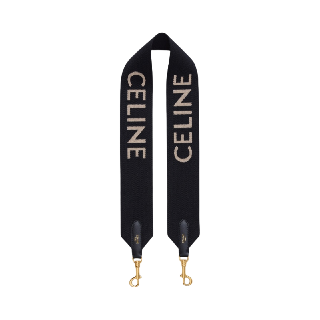 셀린느 숏 울 셀린느 자카드 스트랩 블랙 화이트(Celine Short Strap in Wool with Celine Jacquard Black White) - 1