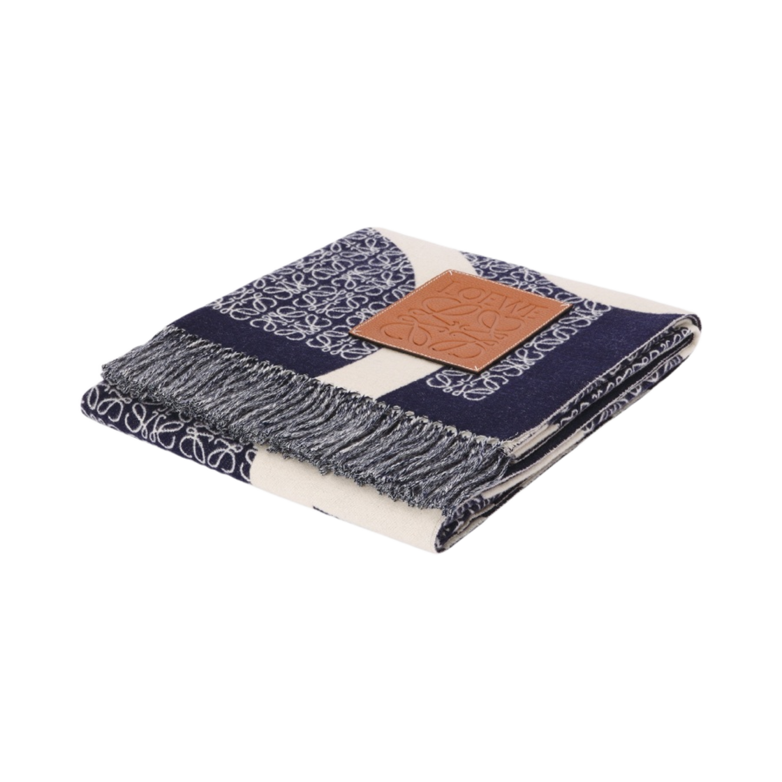 로에베 아나그램 블랭킷 울 네이비 블루(Loewe Anagram Blanket in Wool Navy Blue) - 3
