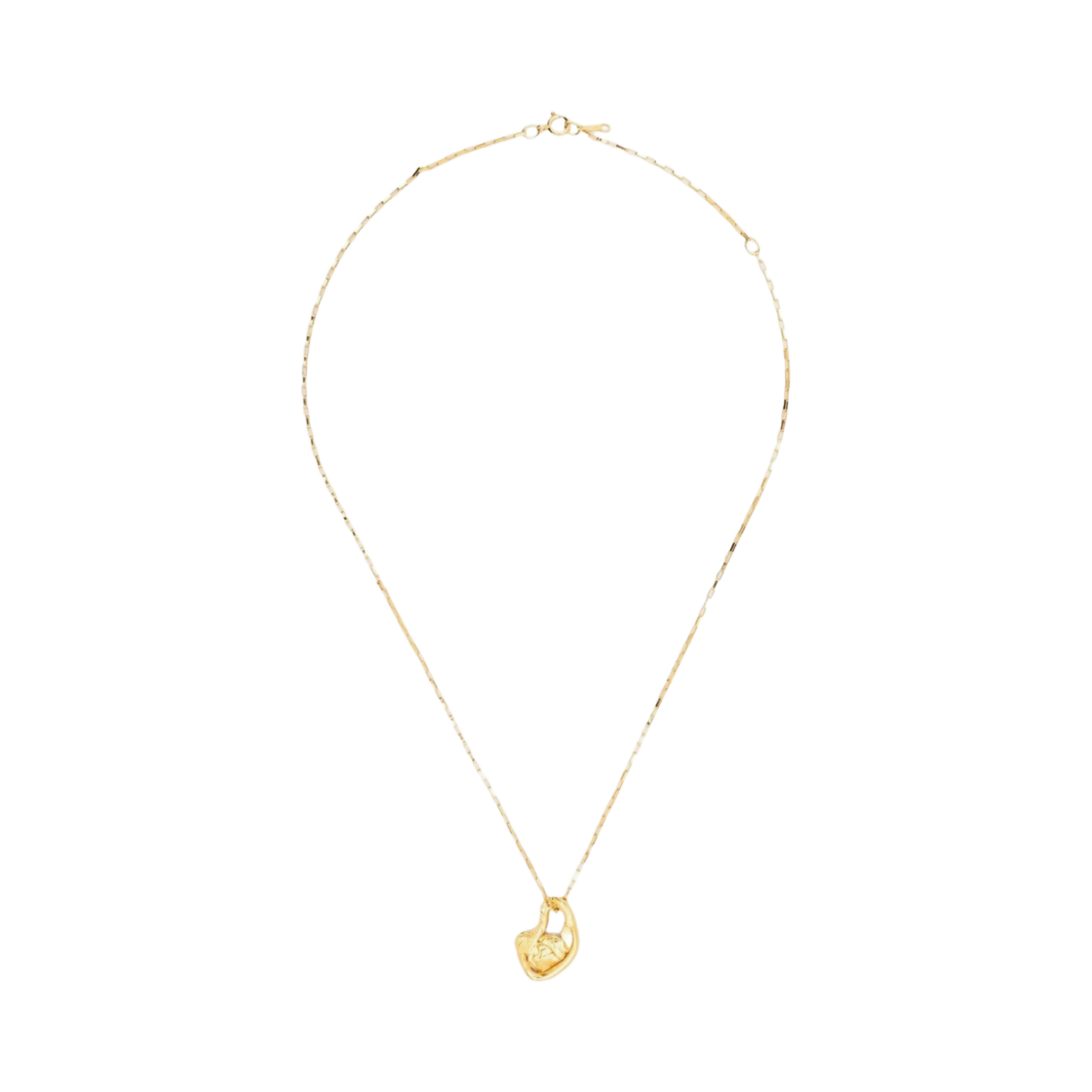 FJ1473BRZ Alighieri Sculptural Pendant Chain Link Detail Necklace Gold Plated