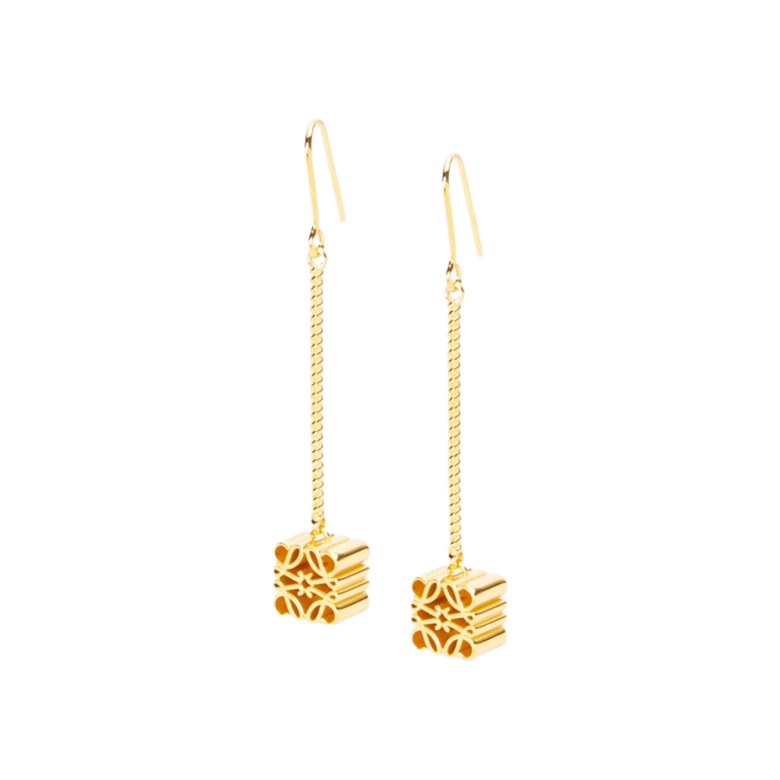 (W) 로에베 아나그램 드롭 이어링 스털링 실버 골드((W) Loewe Anagram Drop Earrings in Sterling Silver Gold) - 1