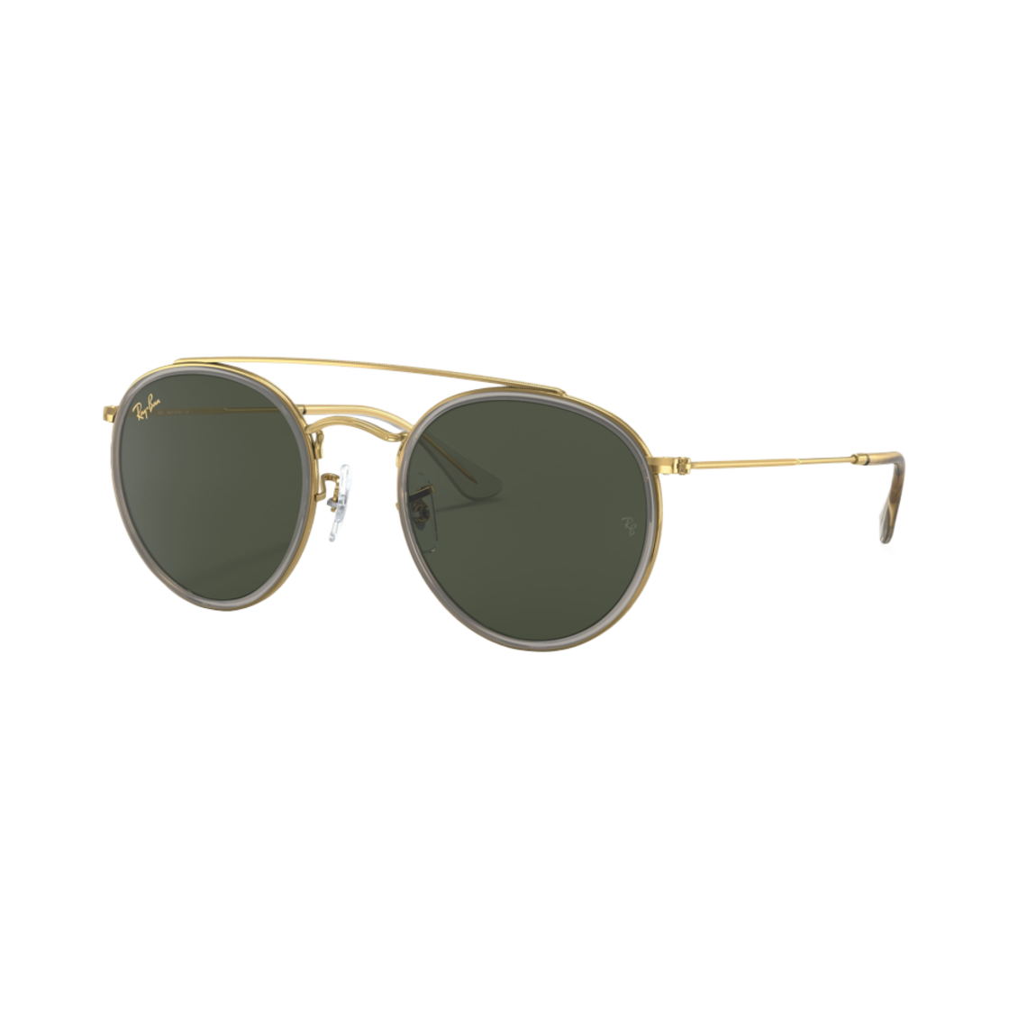 레이밴 더블 브릿지 레전드 골드 라운드 폴리쉬드 골드 프레임 그린 클래식 G-15 렌즈(Ray-Ban Double Bridge Legend Gold Round Metal Polished Gold Frame Green Classic G-15 Lenses) - 1