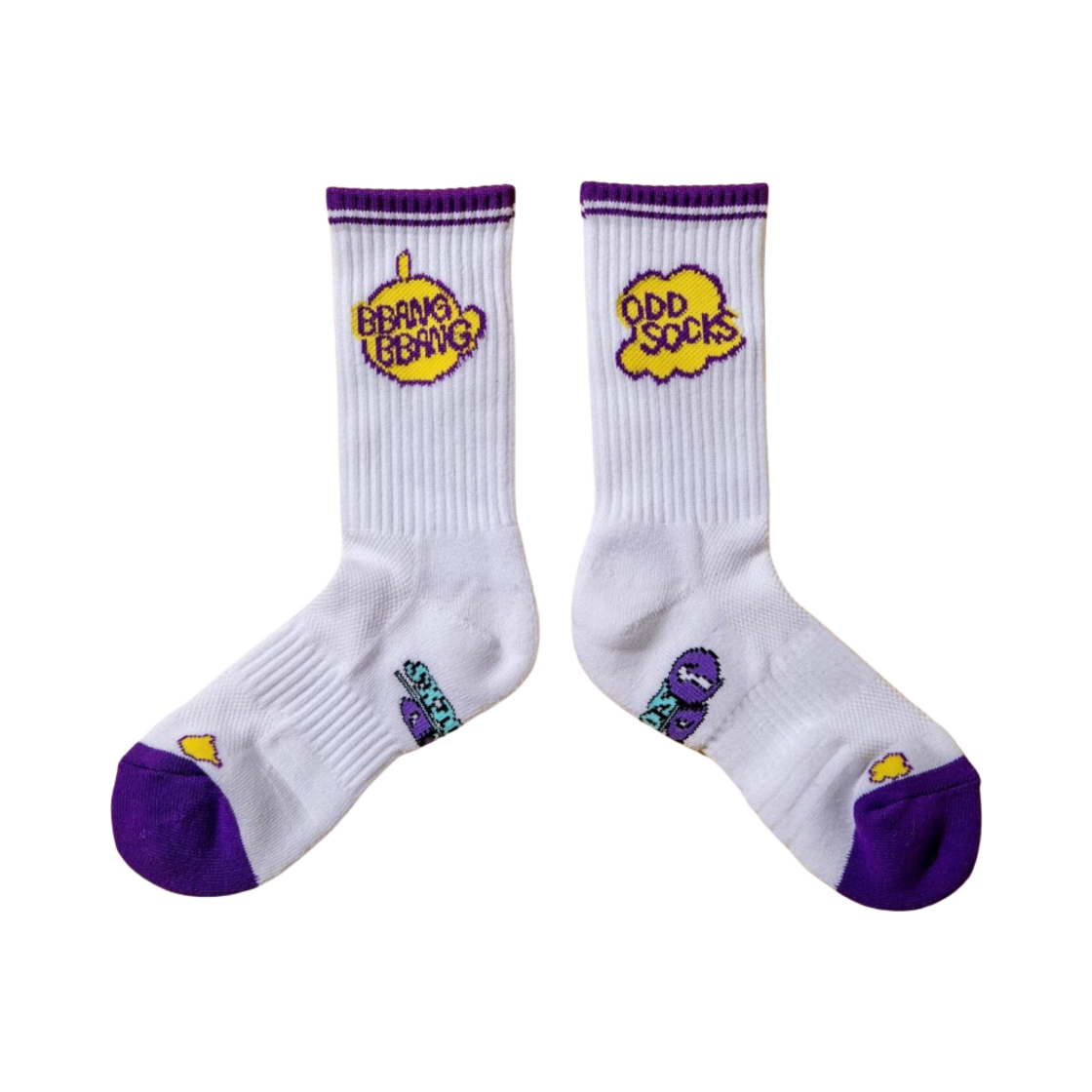 빵빵이 x 오드 삭스 화이트 퍼플(Bbangbbang x Odd Socks White Purple) - 1