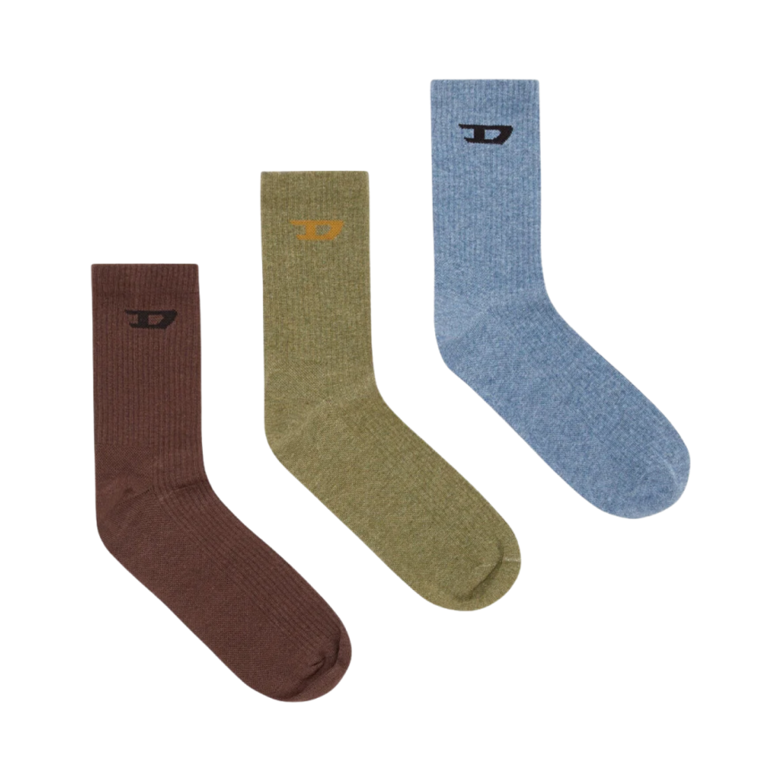 A178830NKCA-E7184 Diesel Skm-D-Tennis-Crew Socks Blue Green (3 Pack)
