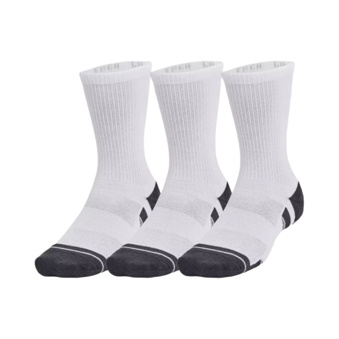 언더아머 UA 퍼포먼스 테크 크루 삭스 화이트 제트 그레이 (3개입)