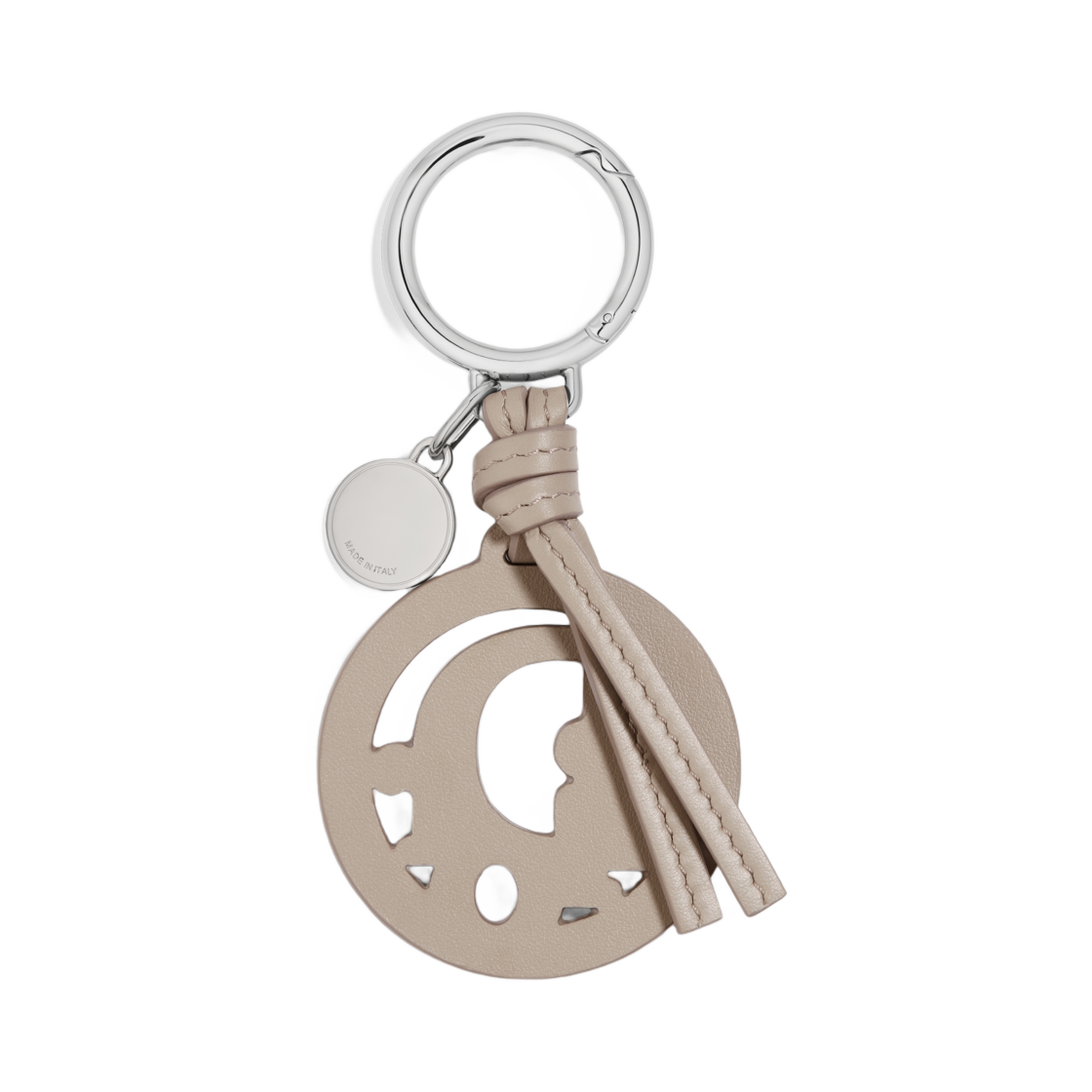 디올 오블리크 키 링 스무스 카프스킨 앤 하드웨어 피니쉬 브래스 베이지(Dior Oblique Key Ring Smooth Calfskin and Palladium Finish Brass Beige) - 1