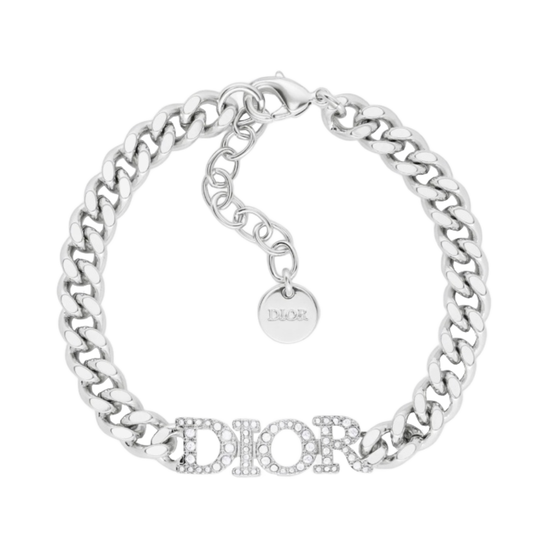 (W) 디올 디오레볼루션 브레이슬릿 실버 피니쉬 메탈 실버 톤 크리스탈((W) Dior Dio(r)evolution Bracelet Silver Finish Metal Silver Tone Crystals) - 1