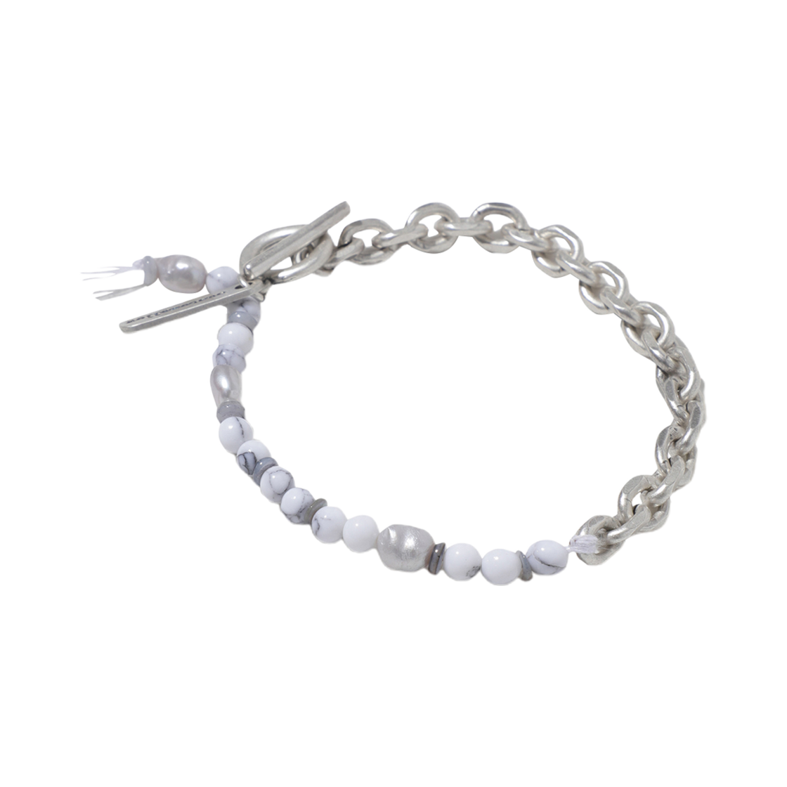 CAAAX25101WHX Customellow Chain Beads Bracelet White