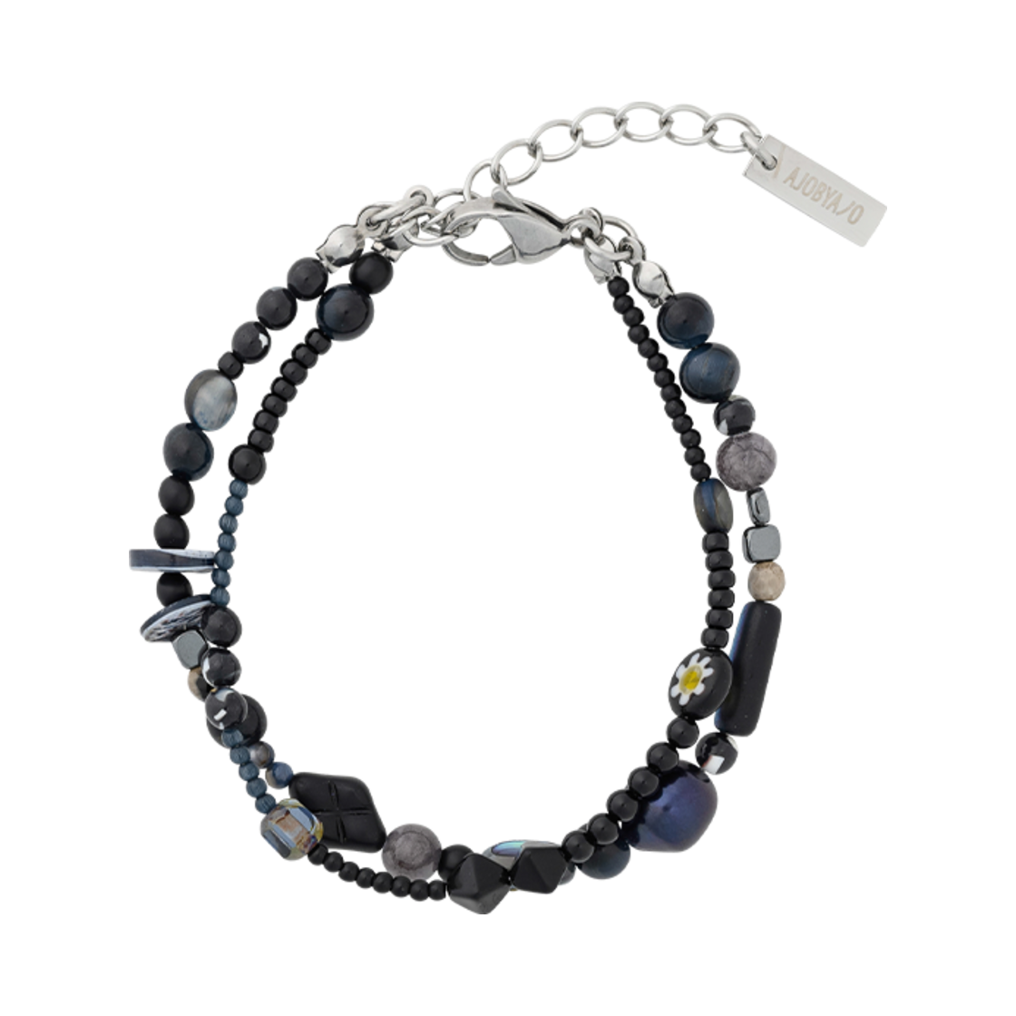 AJ252AC004BK AJOBYAJO Black Light Beads Layered Bracelet Black - 대표 이미지 #1