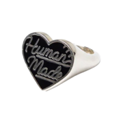 Human Made Heart Silver Ring Black