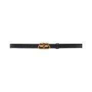(W) Balenciaga BB Thin Belt Black