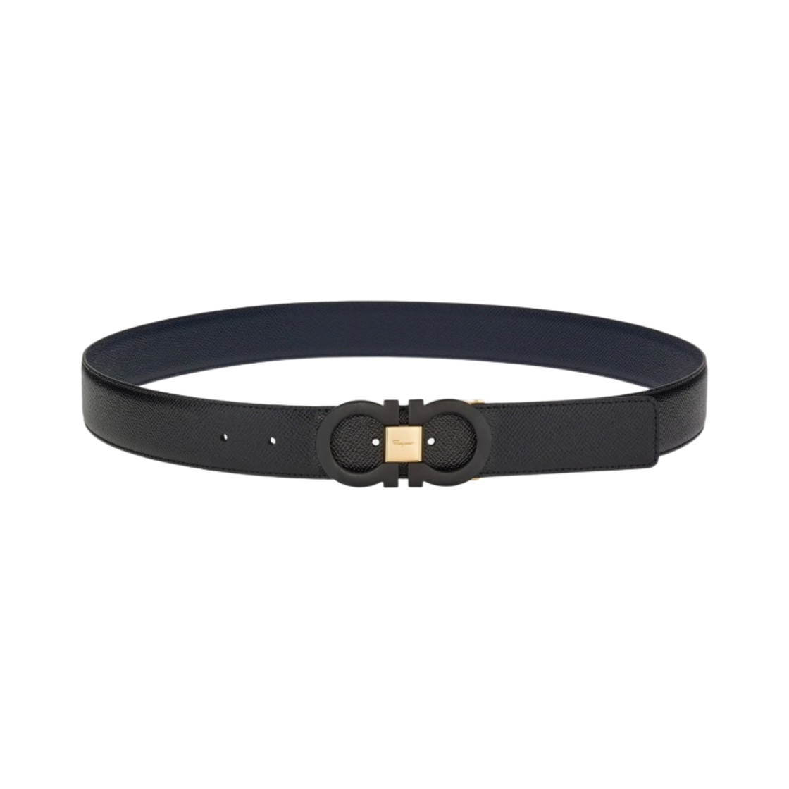 페라가모 투톤 리버시블 어드저스터블 간치니 벨트 블랙 블루 울트라마린(Ferragamo Two Tone Reversible and Adjustable Gancini Belt Black Blue Ultramarine) - 2