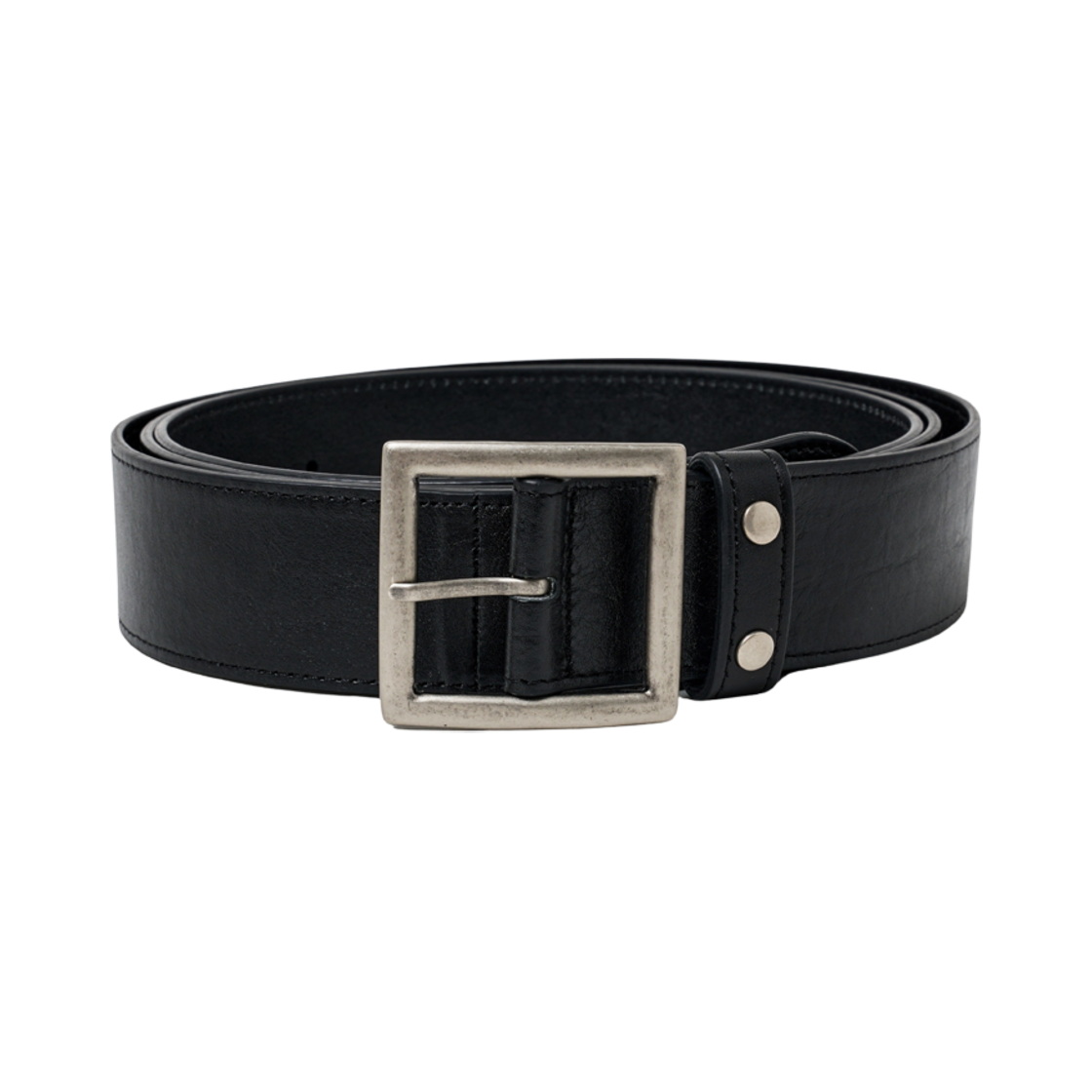 WA203 Haleine Extra Long Leather Belt Black
