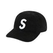 Supreme Fine Wale Corduroy S Logo 6-Panel Black - 21SS