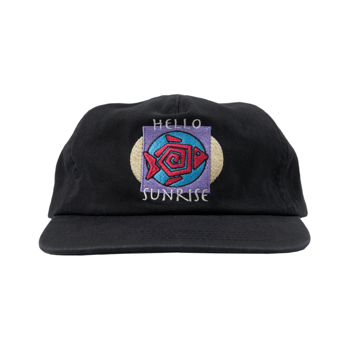 헬로선라이즈 피쉬 로고 릴랙스 핏 5패널 캡 블랙(Hello Sunrise Fish Logo Relaxed Fit 5Panel Cap Black)
