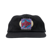 Hello Sunrise Fish Logo Relaxed Fit 5Panel Cap Black