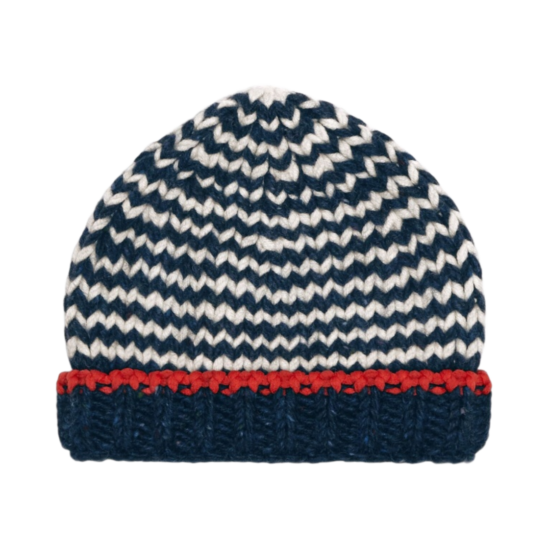 보테가 베네타 울 지그재그 비니 잉크 화이트(Bottega Veneta Wool Zig-Zag Beanie Ink White) - 1