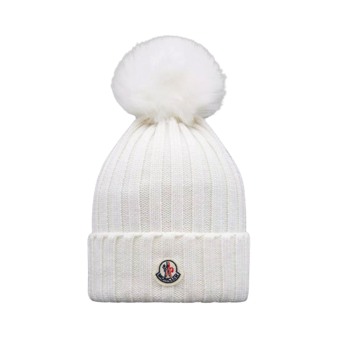 (W) 몽클레르 폼폼 비니 오프 화이트 - 23FW((W) Moncler Beanie with Pom Pom Off White - 23FW) - 1