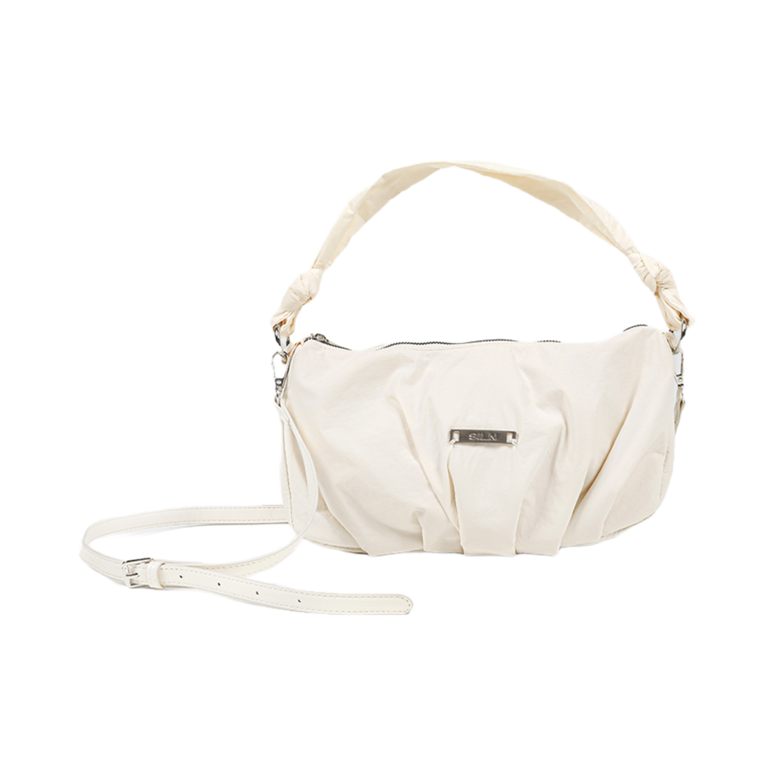 실른 셔링 나일론 숄더백 아이보리(SILN Shirring Nylon Shoulder Bag Ivory)