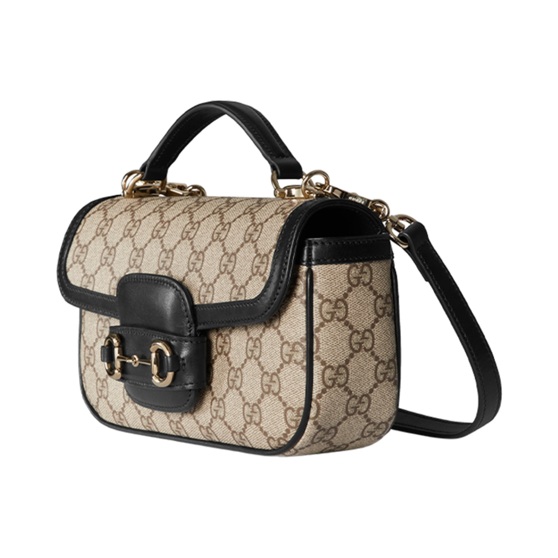 구찌 홀스빗 1955 스몰 탑 핸들백 베이지 블랙(Gucci Horsebit 1955 Small Top Handle Bag Beige Black) - 2
