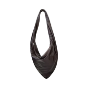Lemaire Small Scarf Bag Shiny Nappa Leather Espresso Dark Chocolate