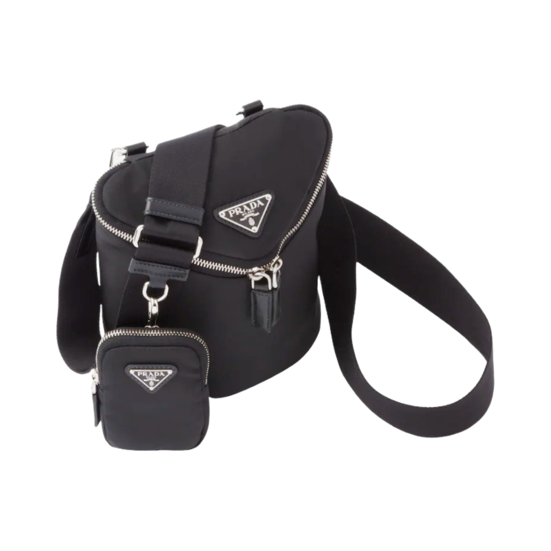 프라다 리나일론 앤 레더 숄더백 블랙(Prada Re-Nylon and Leather Shoulder Bag Black) - 2