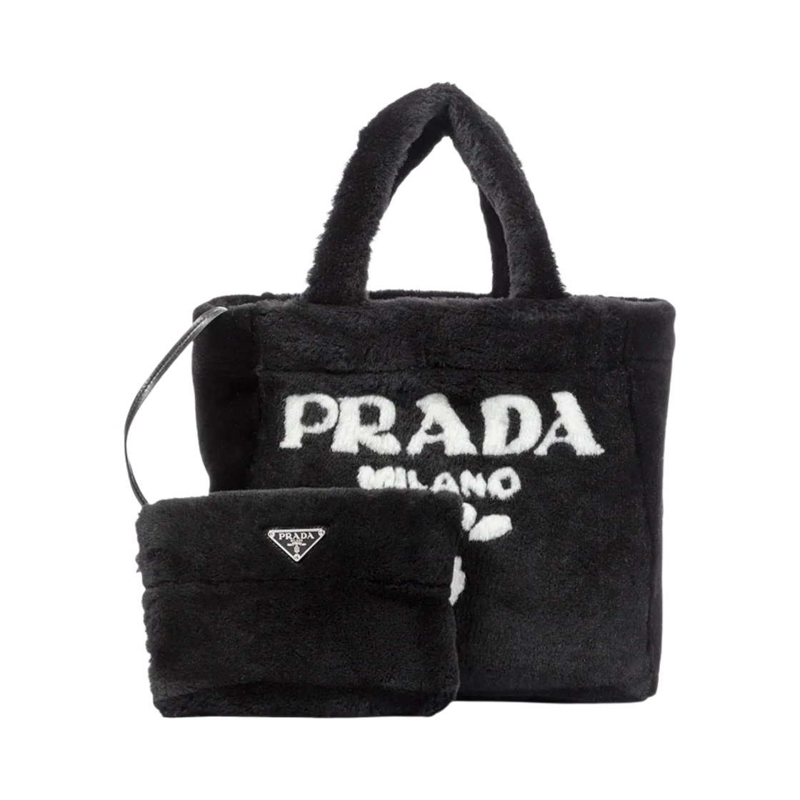 프라다 미디움 셔링 토트백 블랙