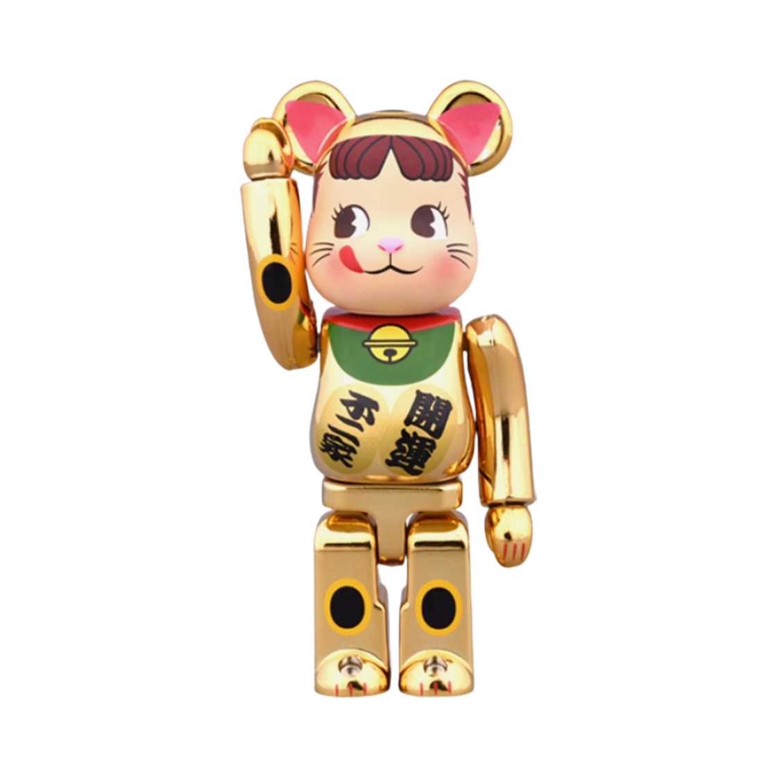 베어브릭 마네키 네코 페코짱 100% & 400% 세트 골드 그린(Bearbrick Maneki Neko Peko-Chan 100% & 400% Set Gold Green) - 2