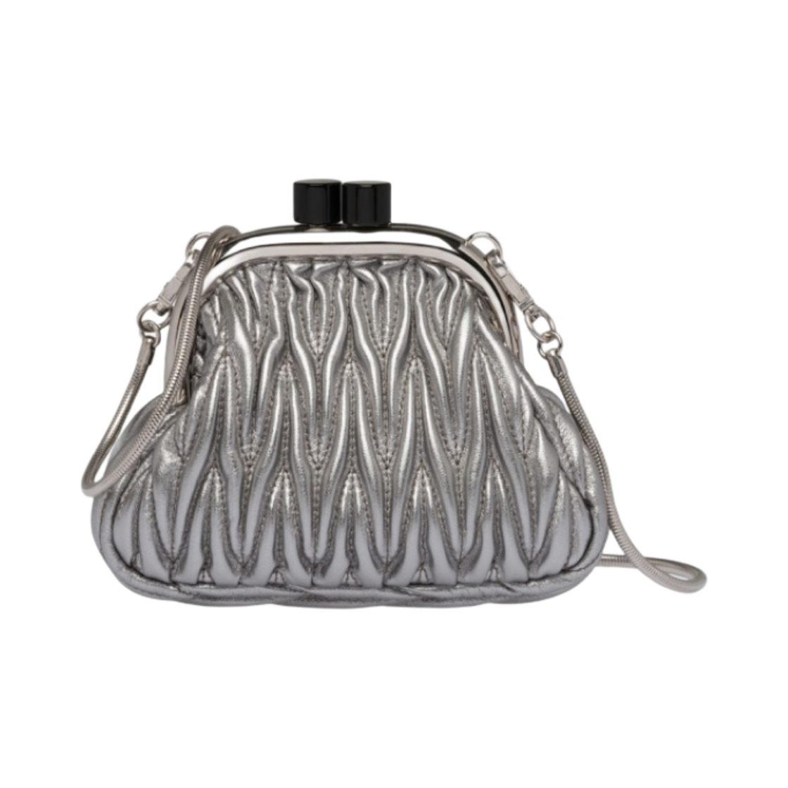 미우 미우 벨 나파 가죽 미니백 크롬(Miu Miu Belle Nappa Leather Mini Bag Chrome) - 3
