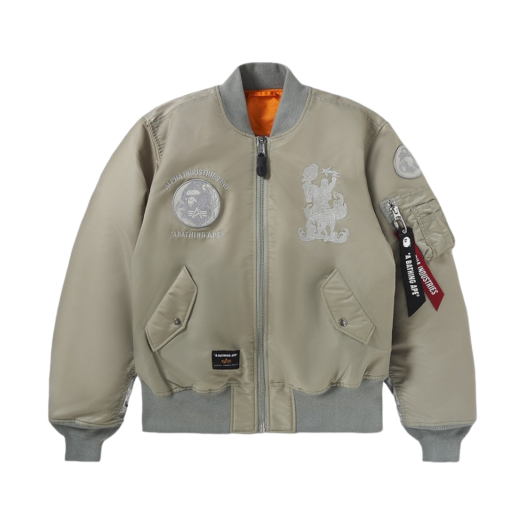 001HJJ731907C BAPE x Alpha Industries MA-1 Jacket Olive Drab