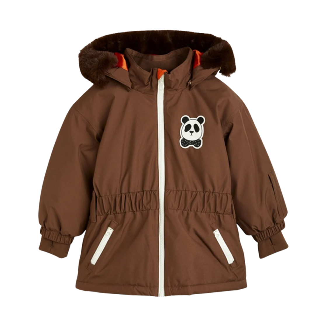 (키즈) 미니 로디니 판다 소프트 스키 자켓 브라운((Kids) Mini Rodini Panda Soft Ski Jacket Brown)