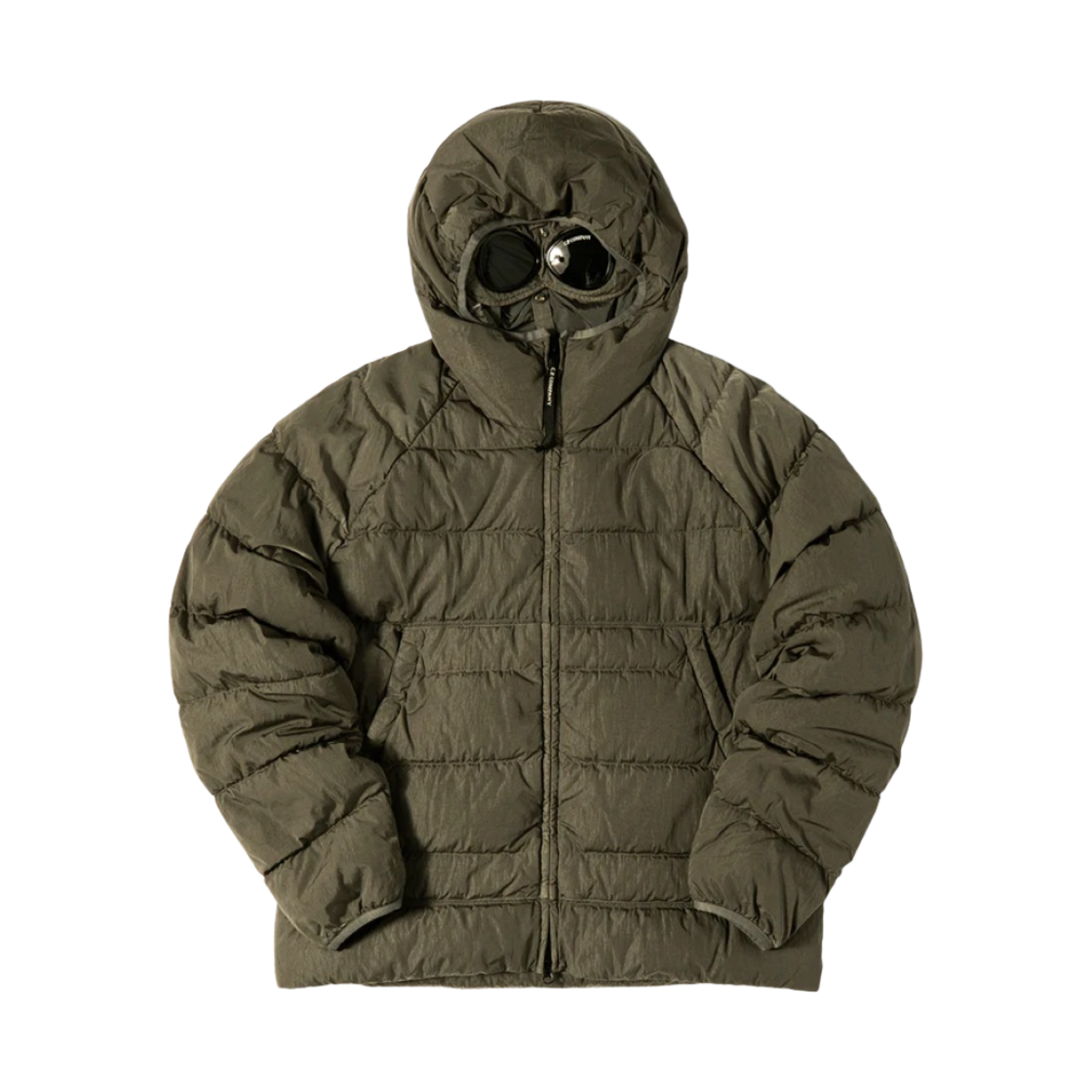 C.P. 컴퍼니 에코 크롬 R 후드 다운 고글 자켓 타임 그린 - 22FW