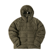 C.P. Company Eco-Chrome R Hooded Down Goggle Jacket Thyme Green - 22FW