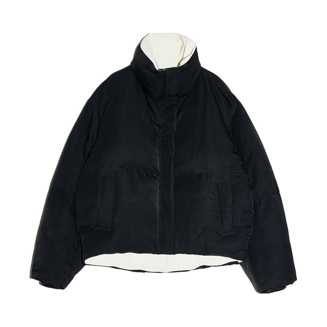 BDWTPD003BK En Or Women Colourway High Neck Puffer Jacket