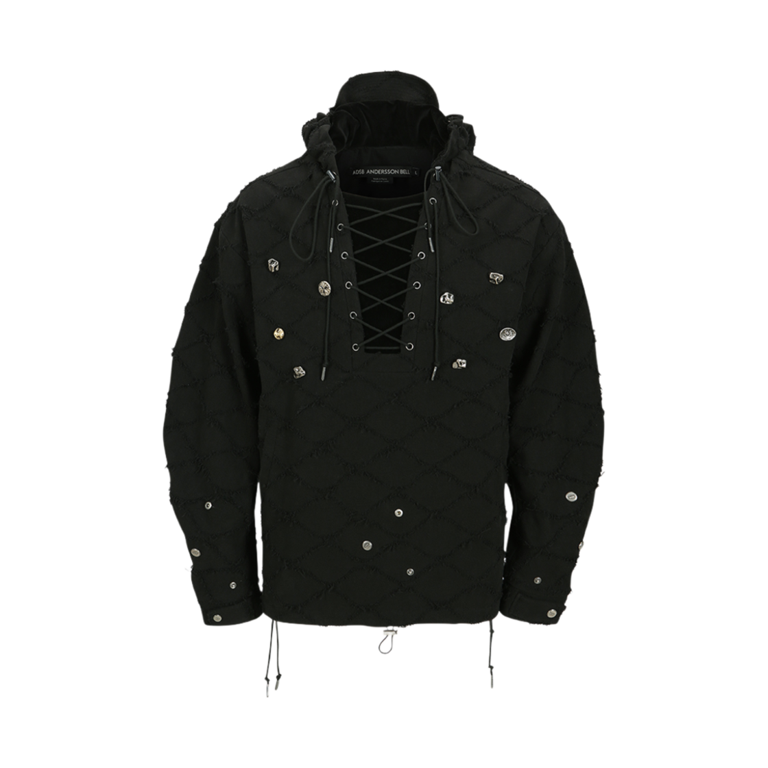 ADSB 앤더슨벨 레이스업 아노락 후디 블랙 | ADSB ANDERSSON