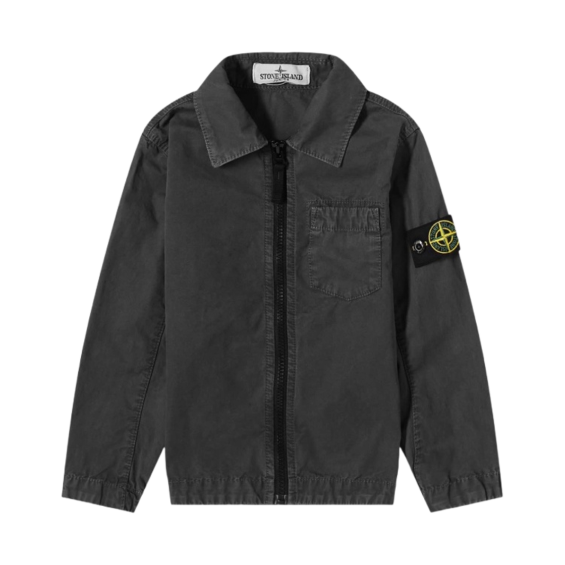 791610102-V0129 (Kids) Stone Island 10102 Garment Dyed Brushed Cotton Canvas Overshirt Black - 23FW