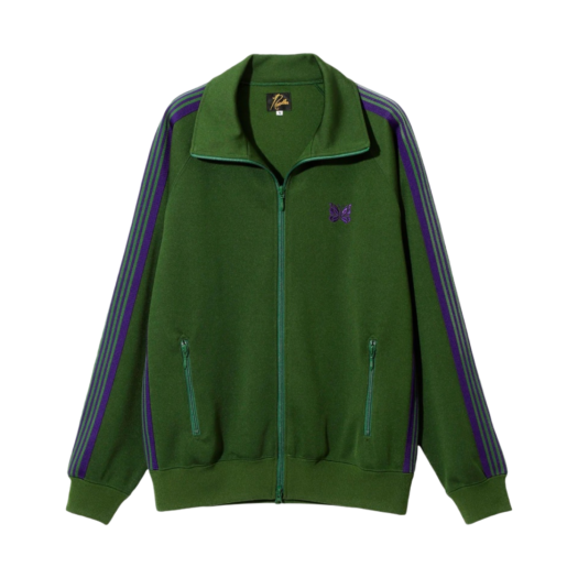 NS244A Needles Track Jacket Poly Smooth Ivy Green