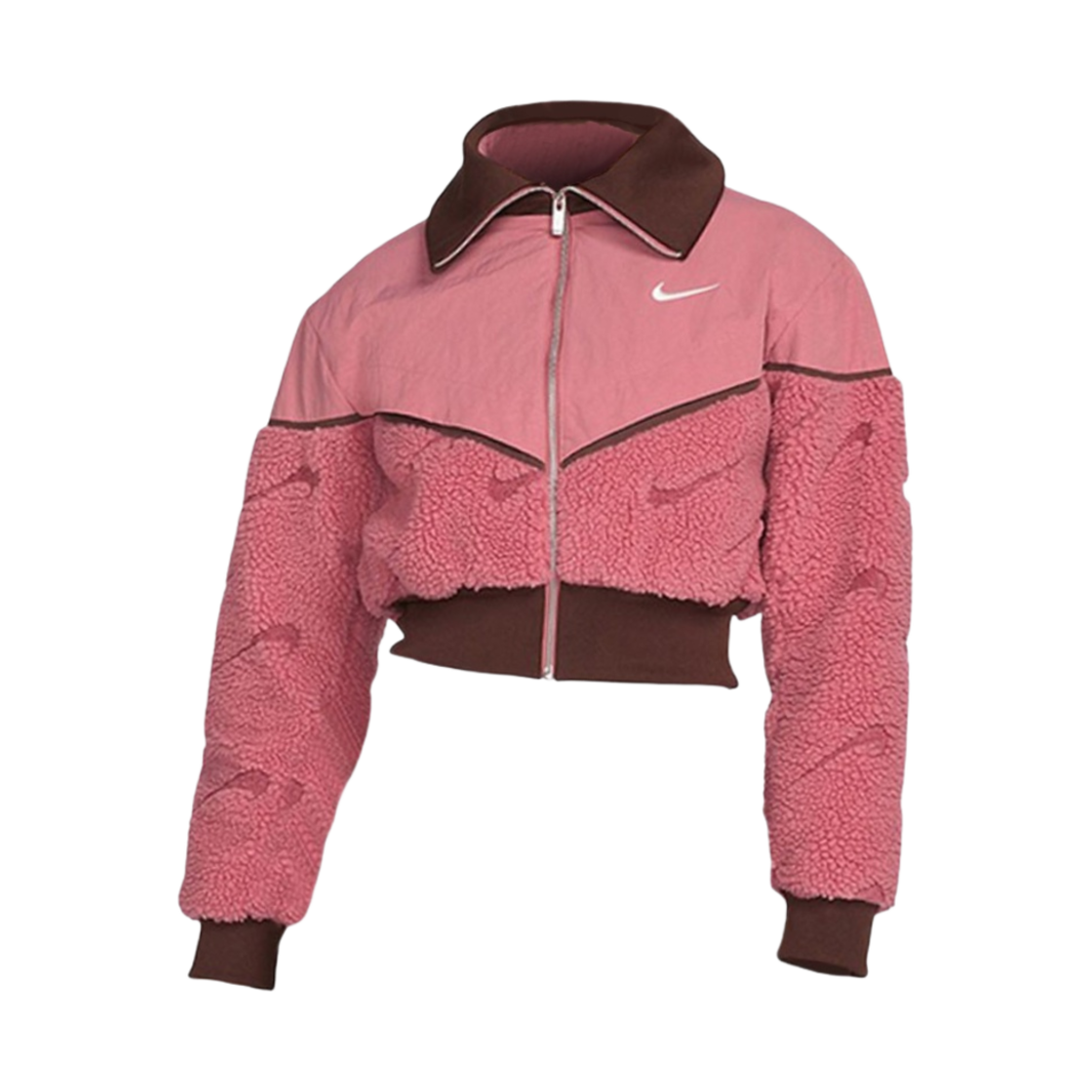 (W) 나이키 아이콘 클래쉬 플리스 자켓 아키오 핑크 - 아시아((W) Nike Icon Clash Fleece Jacket Archaeo Pink - Asia) - 1