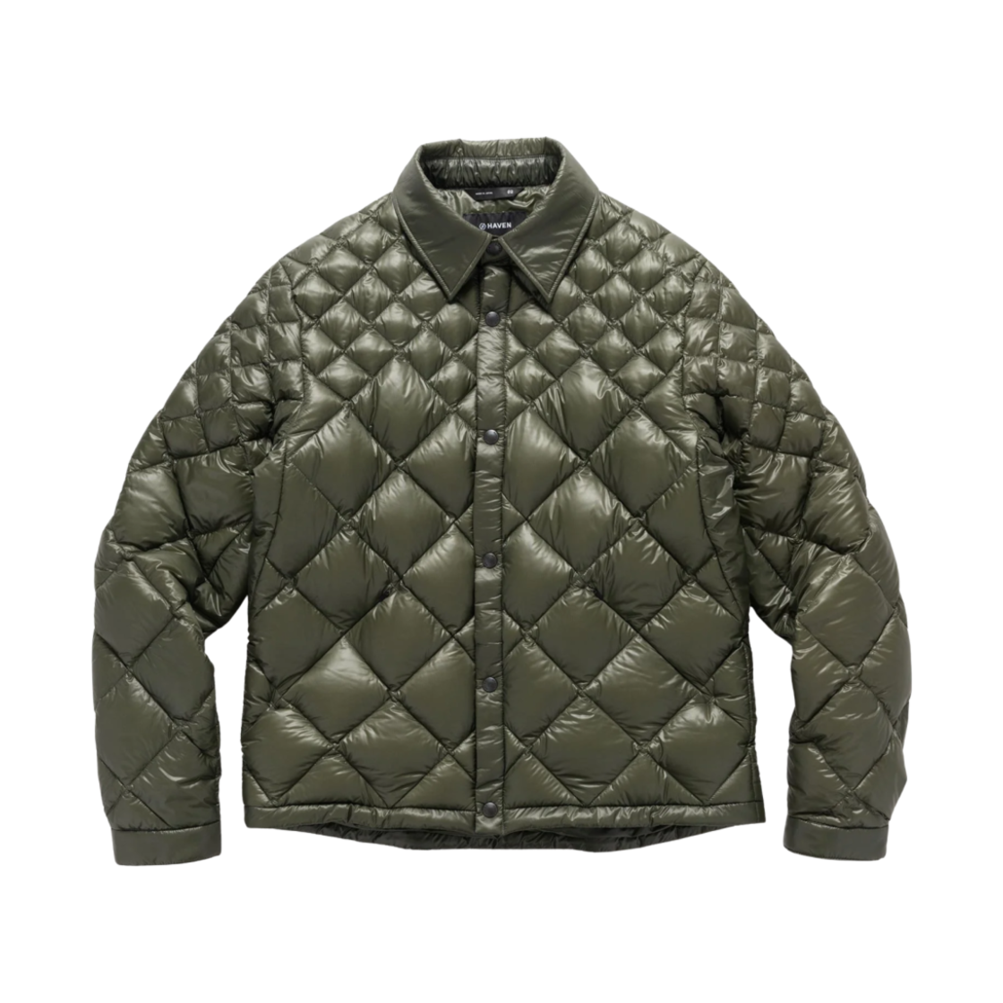 난가 x 헤븐 스카이라인 나일론 립스탑 구스 다운 셔츠 자켓 올리브(Nanga x Heaven Skyline Nylon Ripstop Goose Down Shirt Jacket Olive)