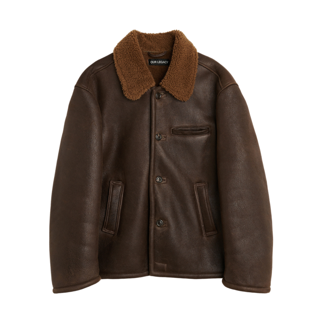 M4249AR Our Legacy Alaska Jacket Rustic Grain Brown Shearling