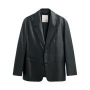 Zara x Studio Nicholson Leather Blazer Coal Grey