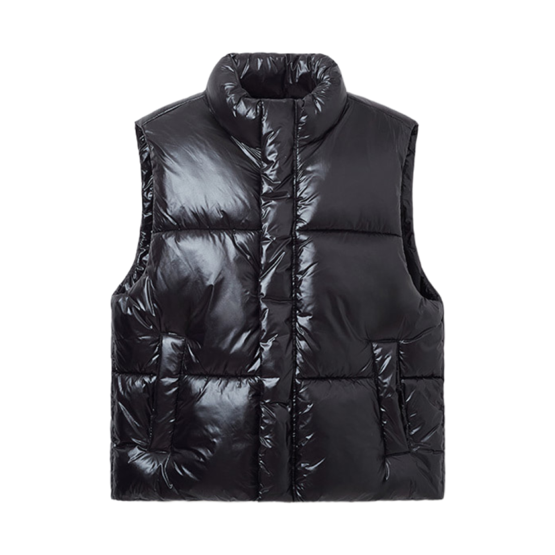 스파오 베이직 다운 베스트 글로시 블랙(Spao Basic Down Vest Glossy Black)