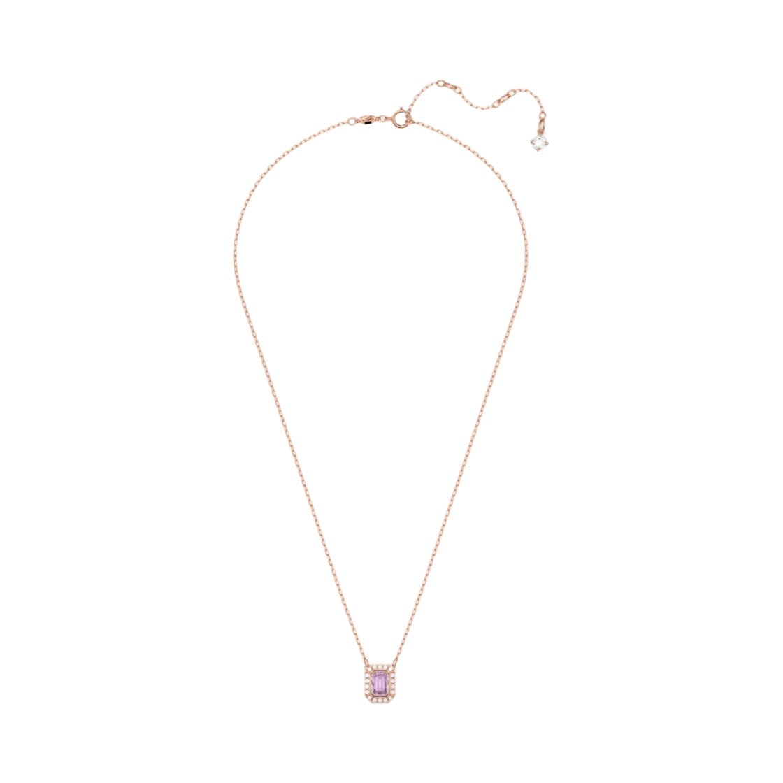 (W) 스와로브스키 밀레니아 네클리스 퍼플 로즈 골드 플래팅((W) Swarovski Millenia Necklace Purple Rose Gold Plated) - 1