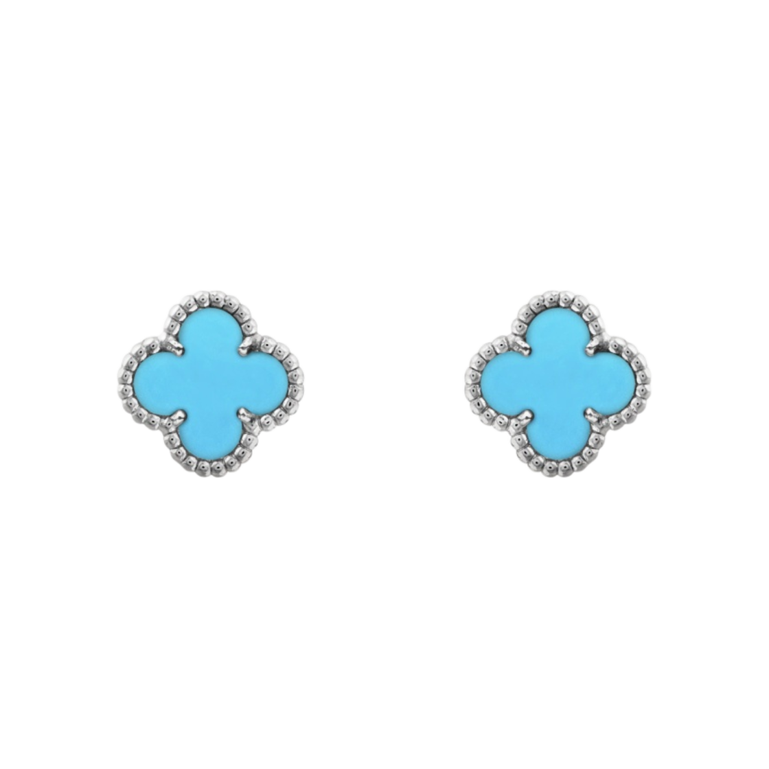 (W) 반 클리프 & 아펠 스위트 알함브라 이어링 화이트 골드 터콰이즈((W) Van Cleef & Arpels Sweet Alhambra Earstuds White Gold Turquoise)
