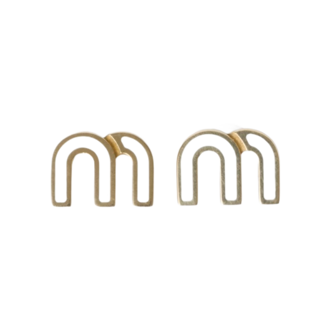 (W) 미우 미우 에나멜 메탈 이어링 화이트((W) Miu Miu Enameled Metal Earrings White) - 1