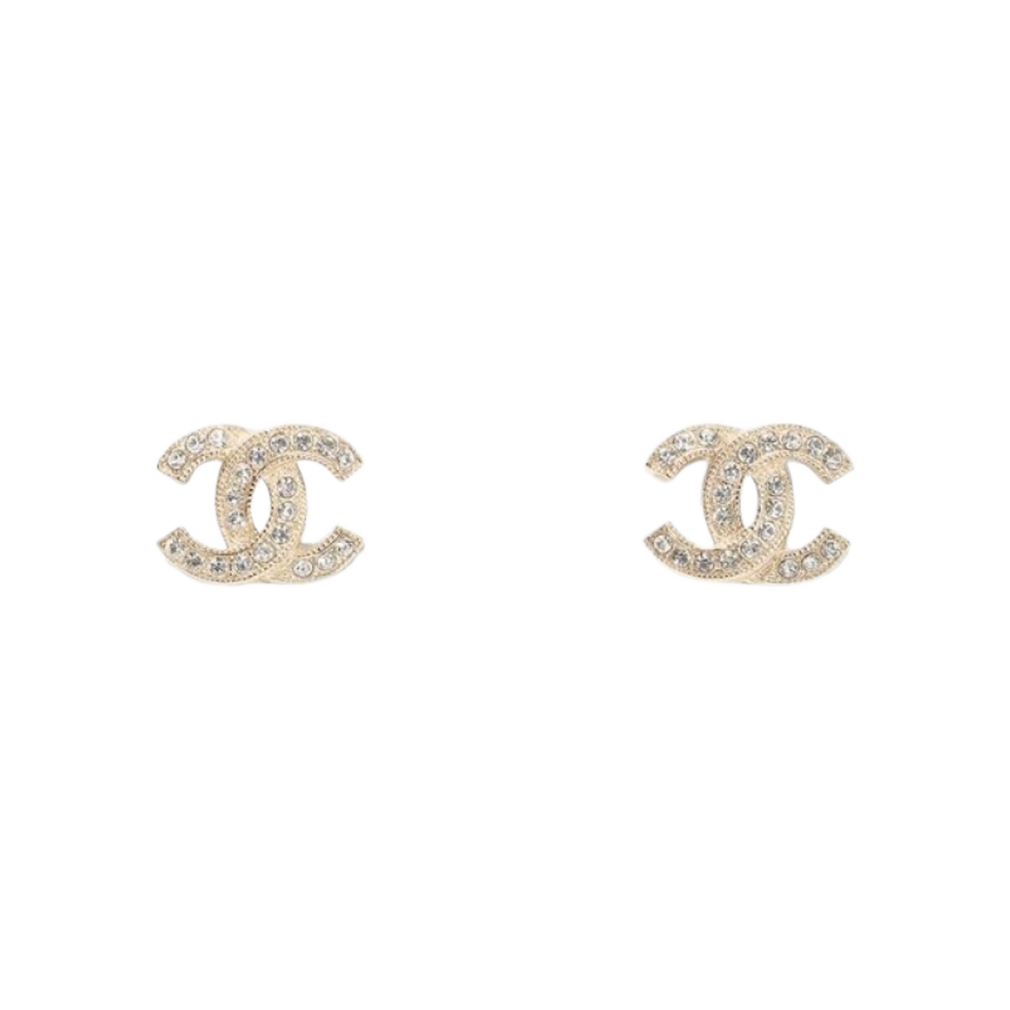 (W) 샤넬 이어링 메탈 스트라스 & 골드 크리스탈((W) Chanel Earrings Metal Strass & Gold Crystal)